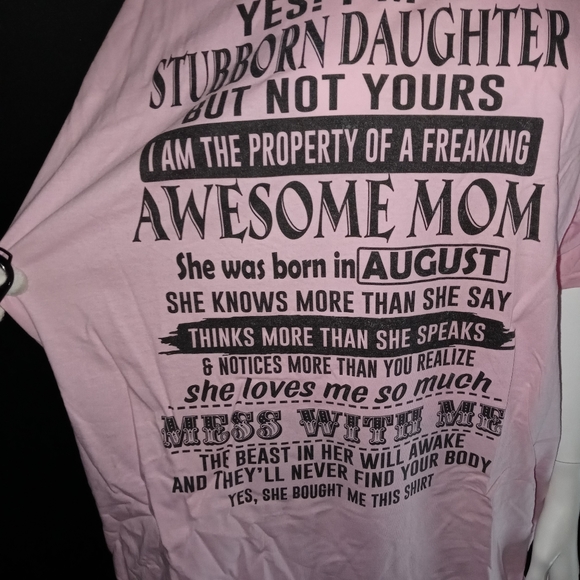 💜Stubborn Daughter💜 Women's Printed T-Shirt - Picture 3 of 6